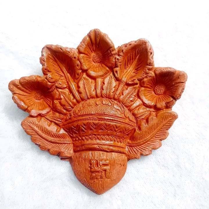 আনন্দ মাটির প্রদীপ (মাটির পঞ্চ প্রদীপ টেরাকোটা নান্দনিক)